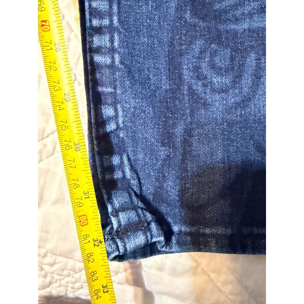 True Religion Geno Slim Straight Lasered Celestial Stars Moon Jean Blue Mens 32